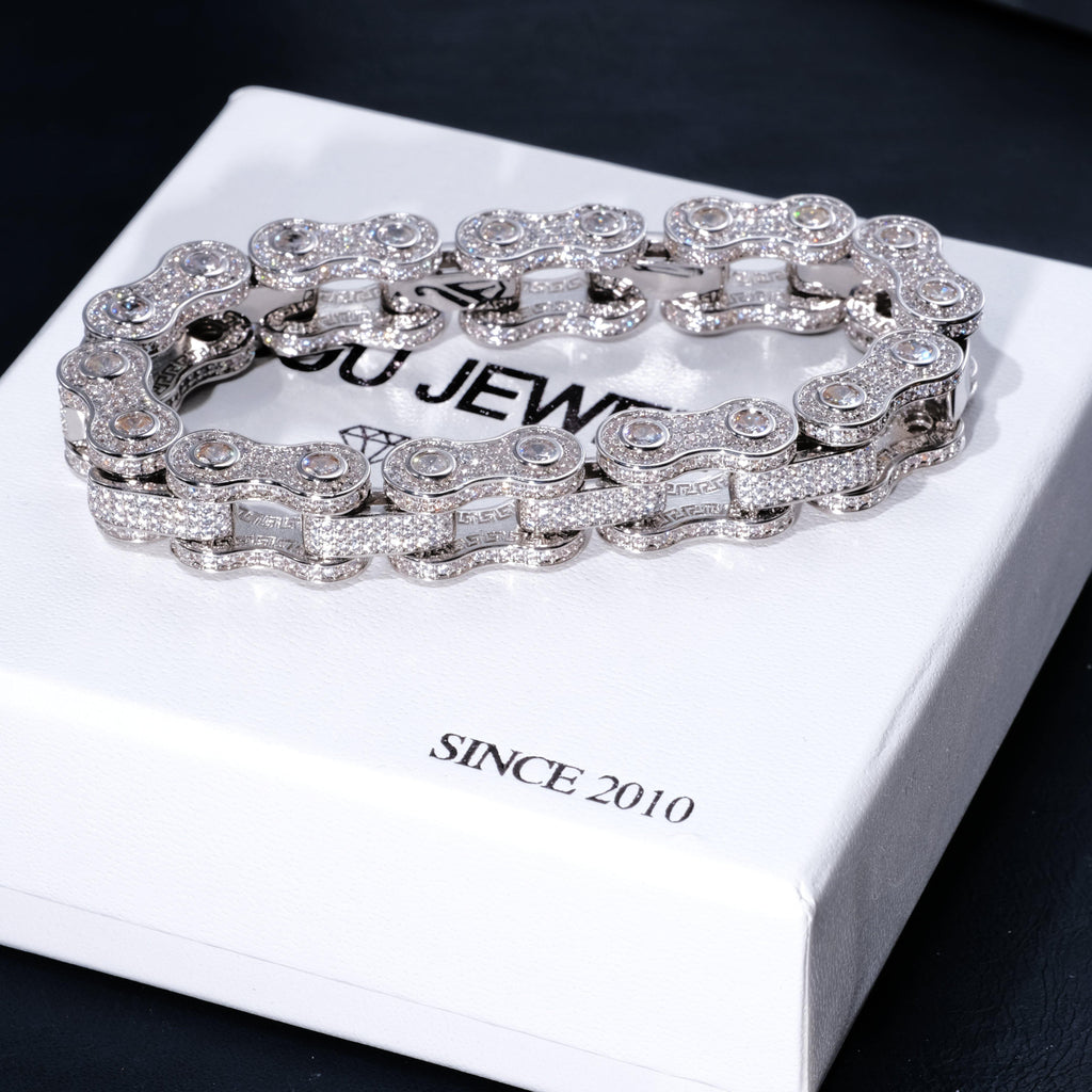 BIKE CHAIN LINK ICED HIP HOP BRACELET