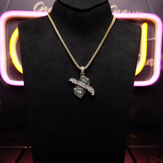 18K Gold-Plated AAA CZ Money Personality Pendant Main Image