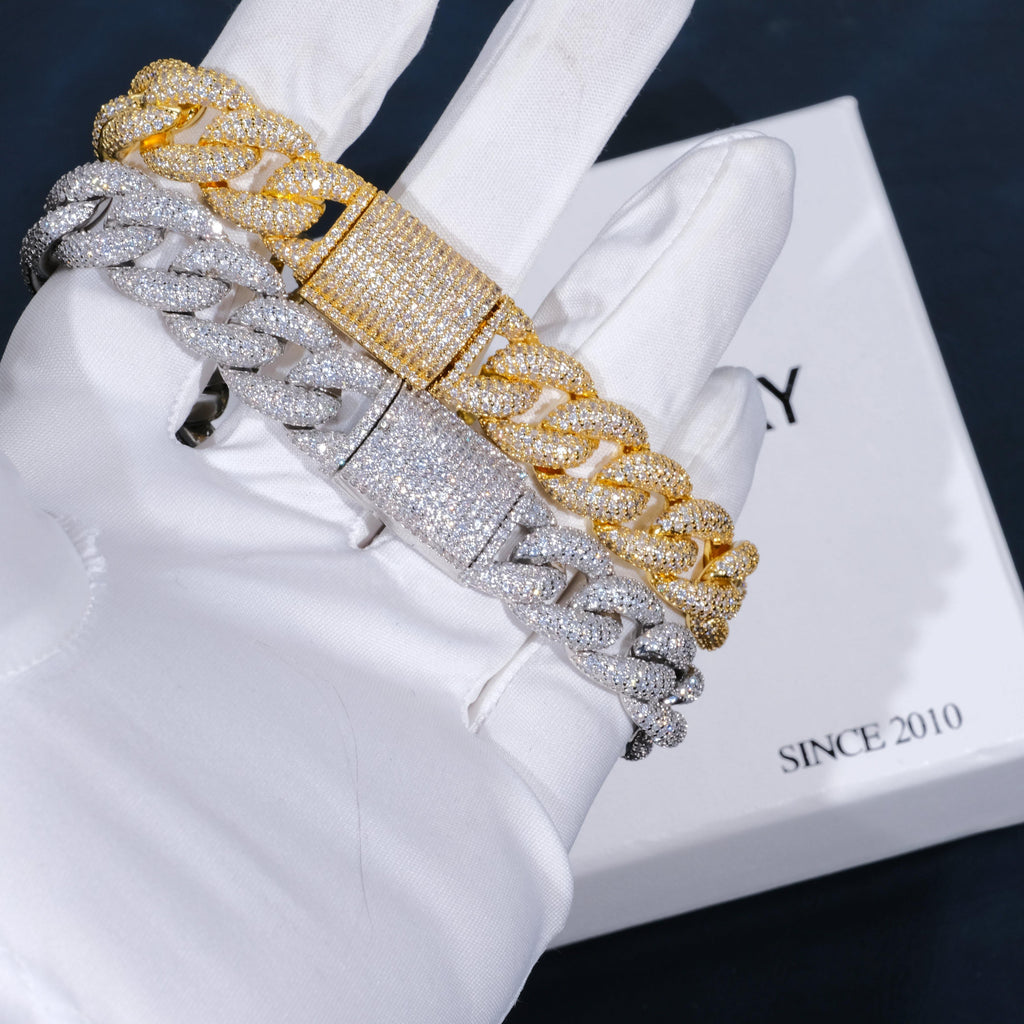 15mm 5-Row Iced Cuban Bracelet
