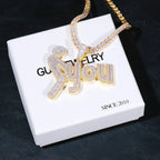 Fxxk You Baguette Two-Layer Iced Necklace