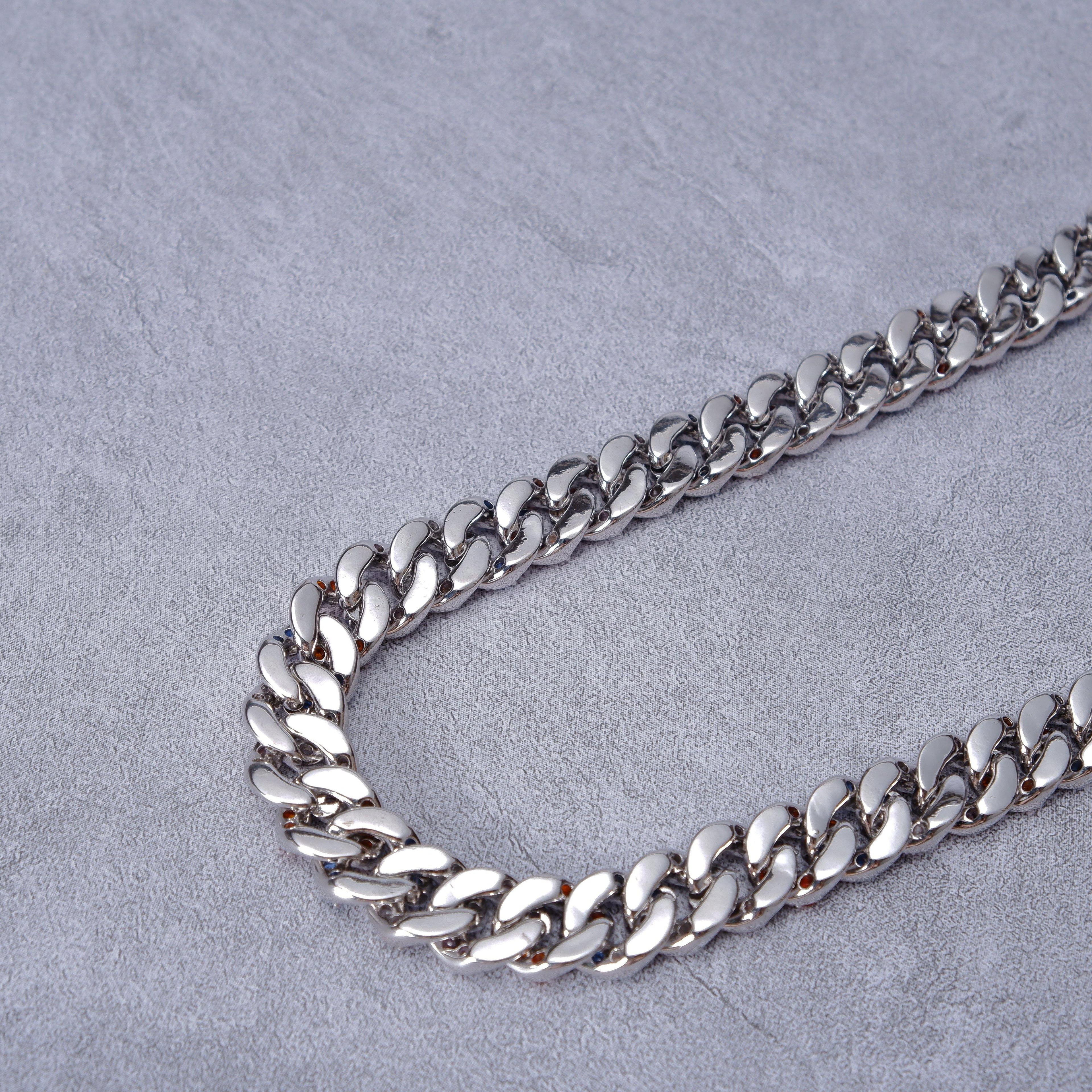 13mm 18K WhiteGold-Plated Colorful Iced Cuban Chain