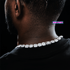 Clustered Tennis Chain in White Gold
