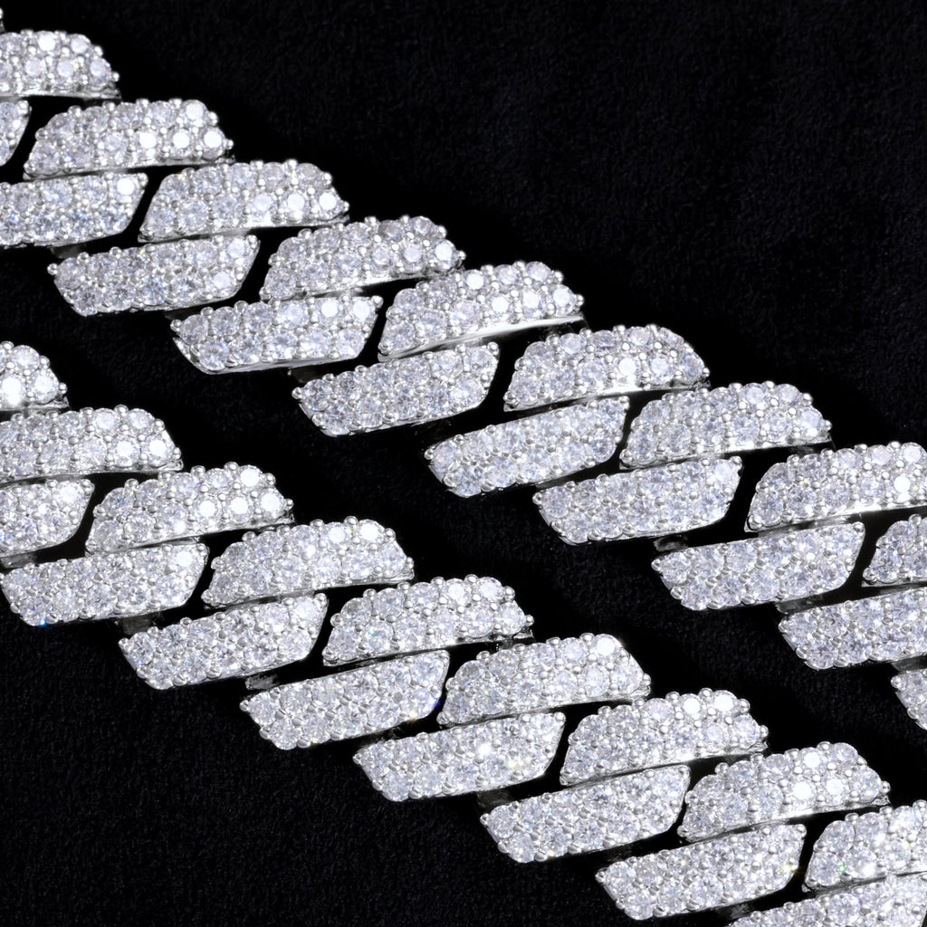 VVS Moissanite 14MM Prong Cuban Link Chain