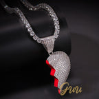 18K Gold-Plated CZ Heartbreak Pendant (with Chain)