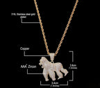 Iced AAA CZ Gorilla Pendant In 18K Yellow Gold-Plated