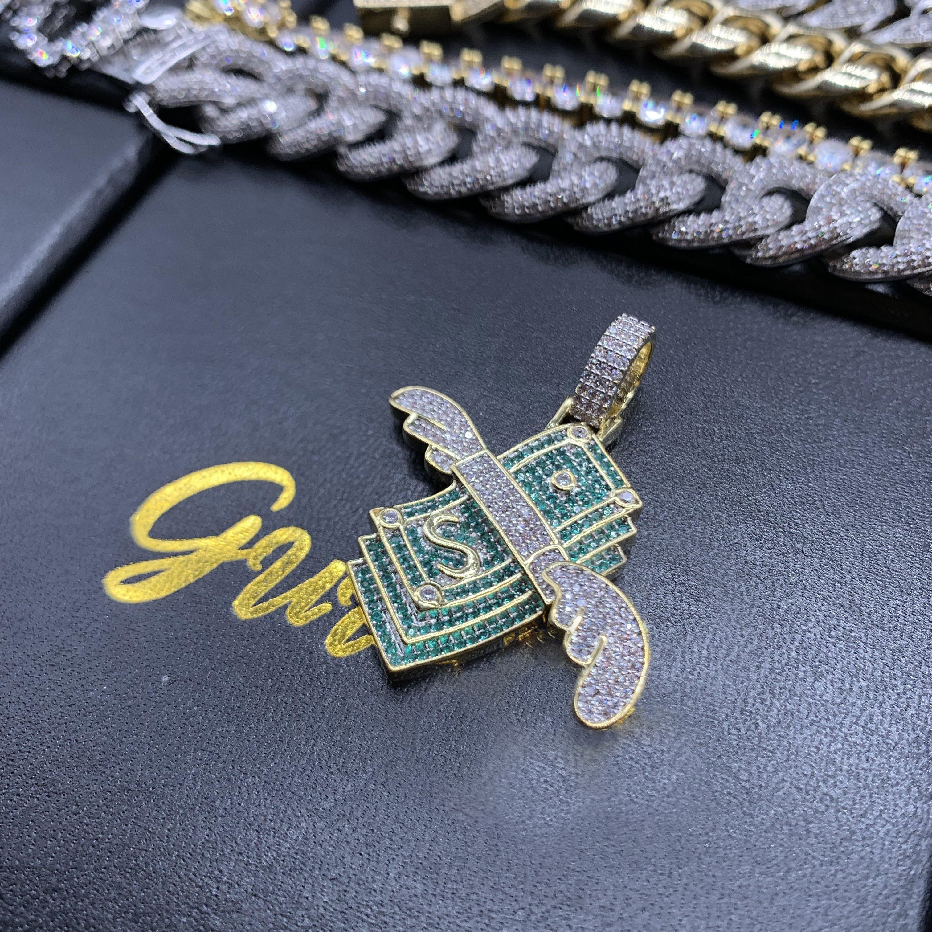 18K Gold-Plated AAA CZ Money Personality Pendant