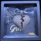 18K Gold-Plated Solid Micro-inlay AAA CZ Heartbreak Necklace