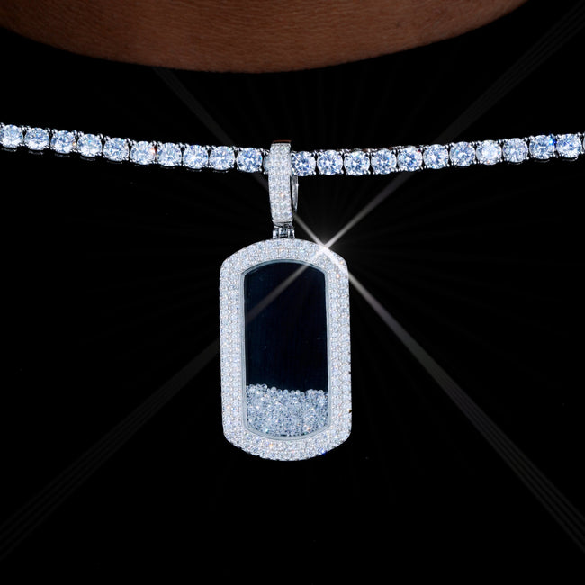 925S & VVS Moissanite Dog Tag Necklace Main Image