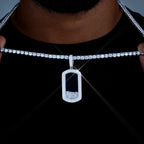 925S & VVS Moissanite Dog Tag Necklace