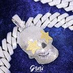 Star Eyes Skull Solid Iced Necklace
