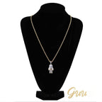 Iced 18mm  CZ  BlingBling Astronaut Pendant & Cuban Link Chain