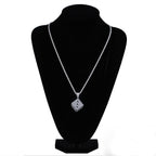 Two-tone CZ Black And White  Dice Pendant Jewelry