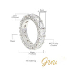 5mm 1" 18K Gold-Plated AAA CZ  Ring