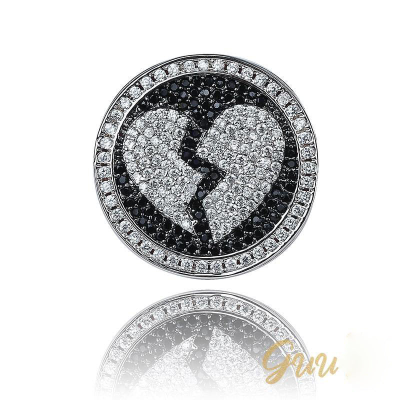 Iced 18K Yellow Gold-Plated  Iced  AAA CZ Hip Hop Heartbreak Ring